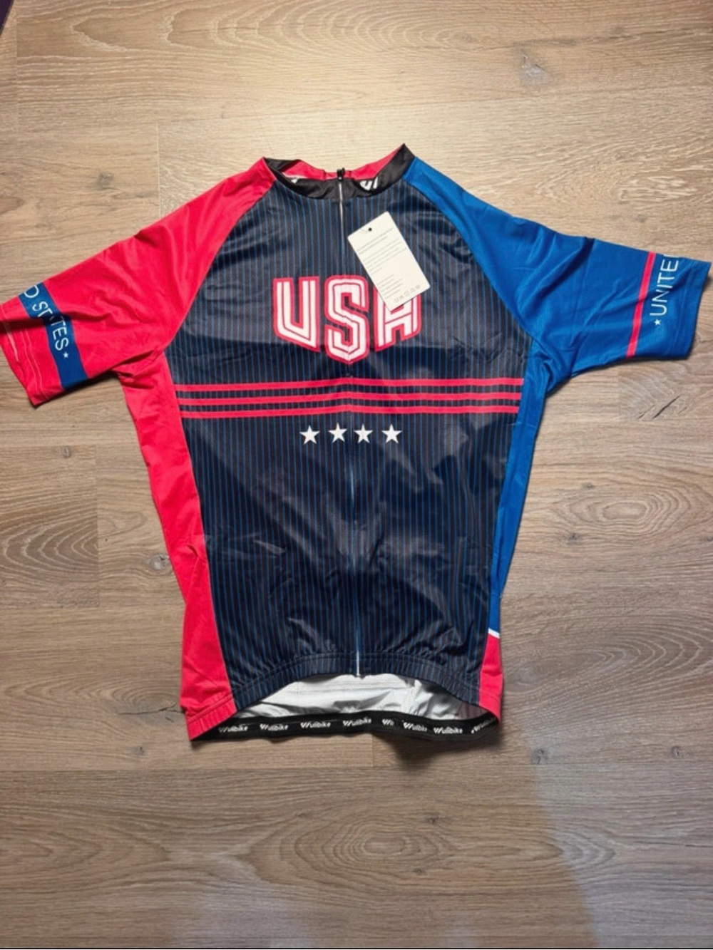 USA Cycling Jersey Men Short Sleeve Bike Biking Shirts American Flag Road Bicycl